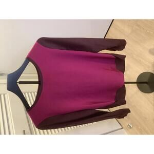 Diane Von Furstenberg Long Sleeve Silk Shell Blouse Shirt Burgundy Pink 4